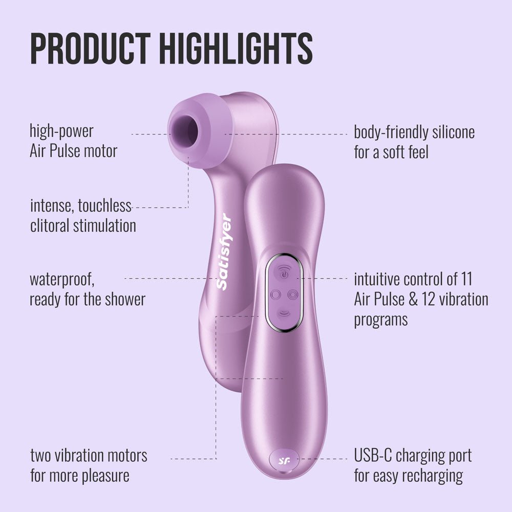 Satisfyer Pro 2 Gen 4 Amethyst Touch Free Clitoral Stimulator - AIR PULSATION-PREMIUM