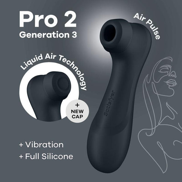 Satisfyer Pro 2 Generation 3 - Dark Grey Touch-Free USB-Rechargeable Clitoral Stimulator - Naughty by Nature Adult Store