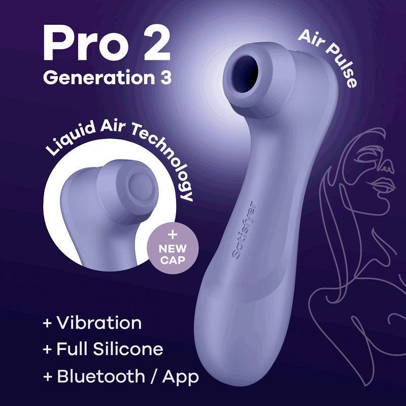 Satisfyer Pro 2 Generation 3 with App Control - Lilac Touch-Free USB-Rechargeable Clitoral Stimulator - Naughty by Nature Adult Store