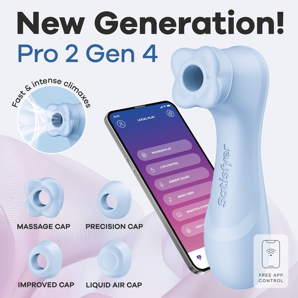 Satisfyer Pro 2 Generation 4 - Serene Blue - AIR PULSATION-PREMIUM