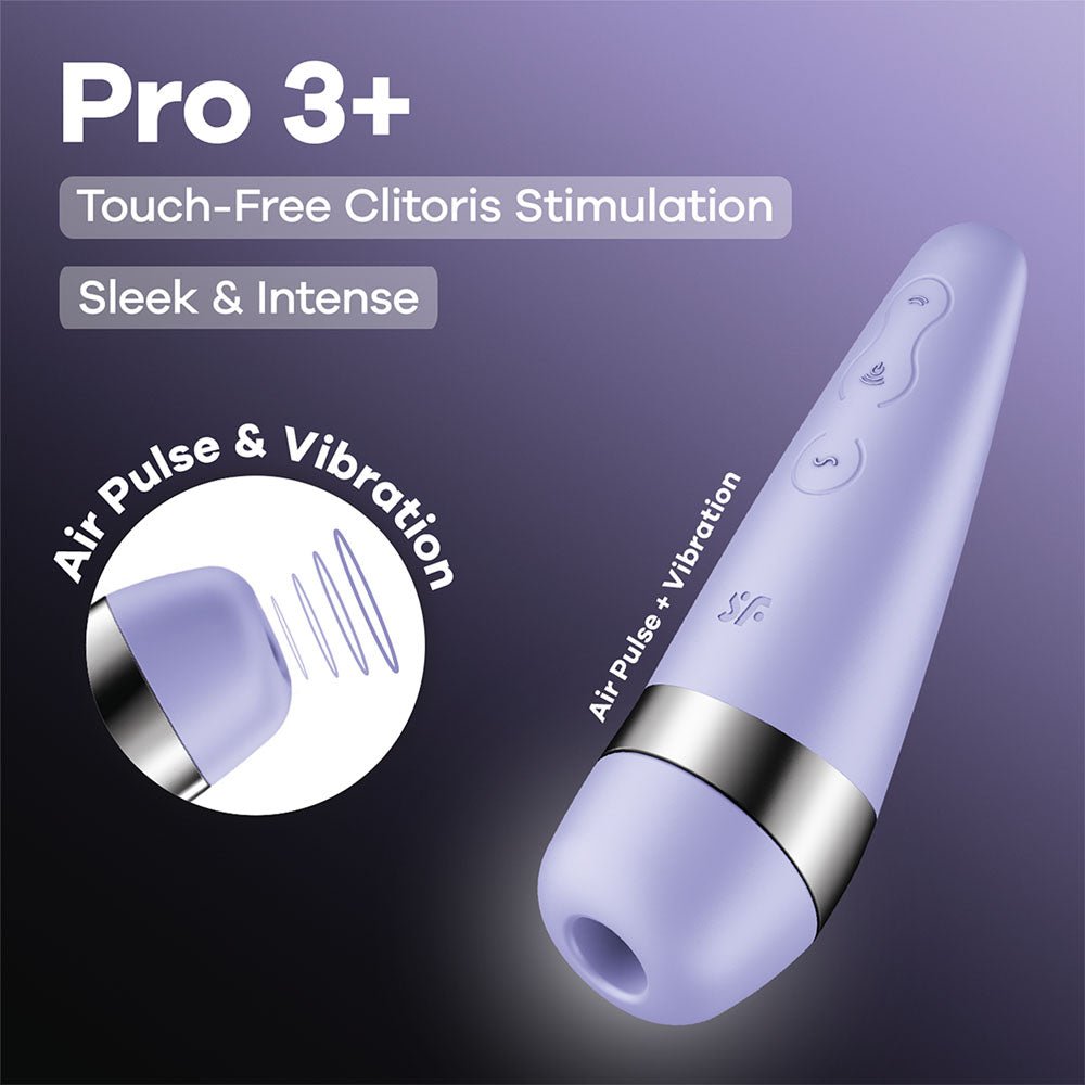 Satisfyer Pro 3 Plus Purple USB Rechargeable Air Pulse Clitoral Stimulator - AIR PULSATION-PREMIUM