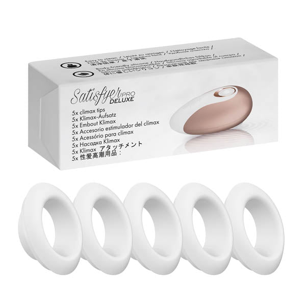 Satisfyer Pro Deluxe Climax Heads - 5 Replacement Silicone Heads for Satisfyer Pro Deluxe - AIR PULSATION - PREMIUM