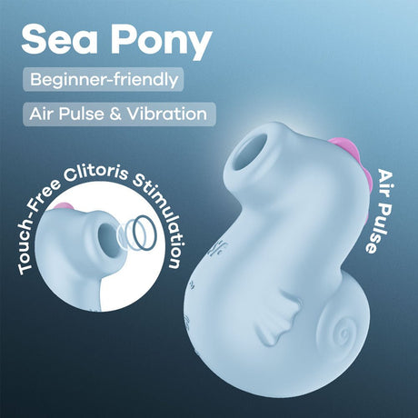 Satisfyer Sea Pony Baby Blue Usb C Rechargeable Air Pulse Stimulator - AIR PULSATION-PREMIUM