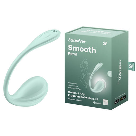 Satisfyer Smooth Petal - Mint - Mint USB Rechargeable Wearable Stimulator with App Control - STIMULATORS - PREMIUM