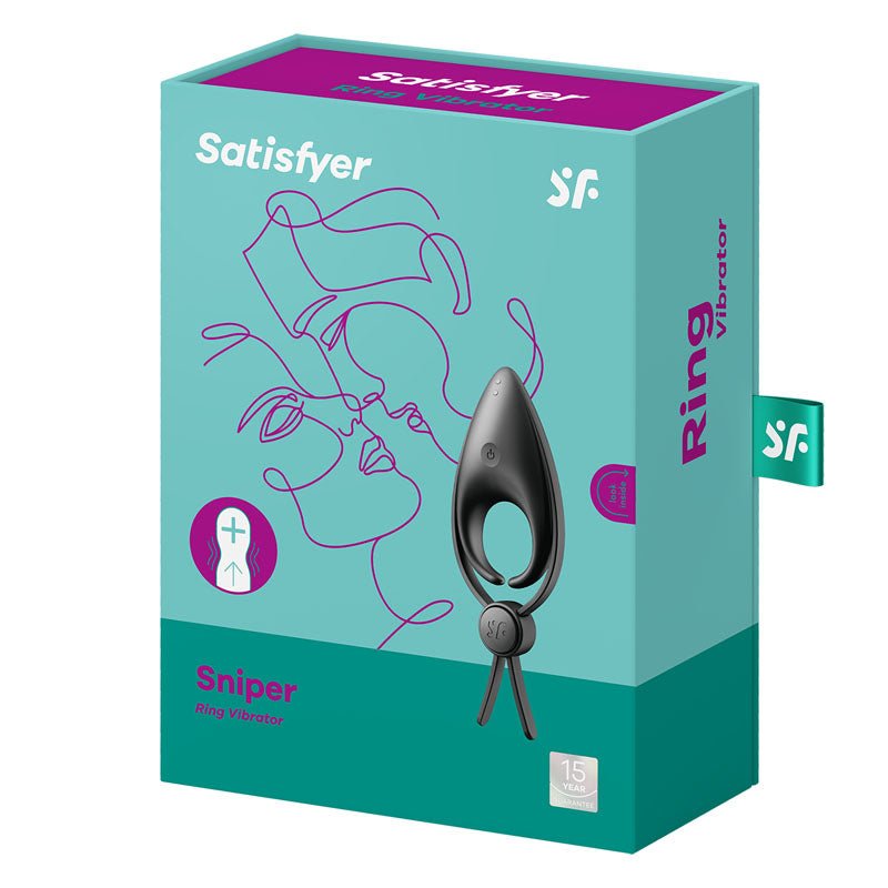 Satisfyer Sniper - Black Vibrating Adjustable Lasso Cock Ring - COCK RINGS - PREMIUM