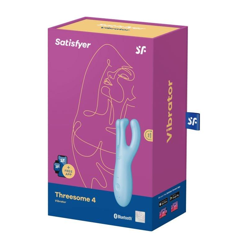 Satisfyer Threesome 4 Connect App Layon Vibrator Blue - Adult Toys