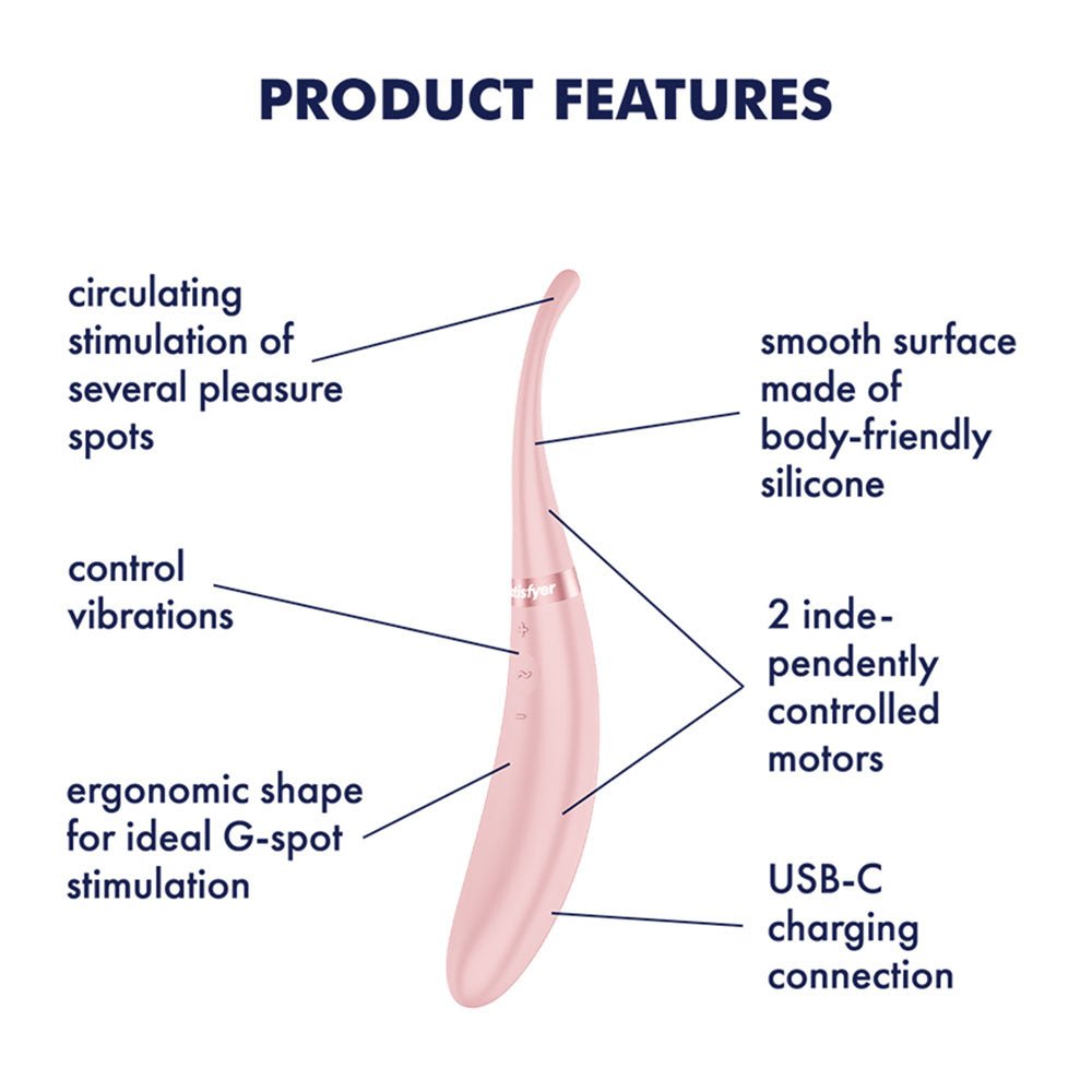 Satisfyer Tip Tease Rose - Vibrator with Twirling Tip - VIBRATORS - PREMIUM