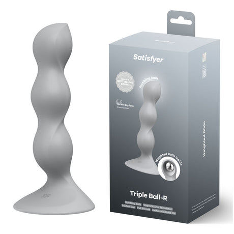 Satisfyer Triple Ball - R - Grey - Grey Beaded Anal Plug - ANAL TOYS - PREMIUM