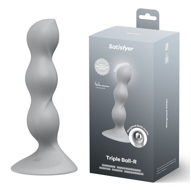 Satisfyer Triple Ball - R - Grey - Grey Beaded Anal Plug - ANAL TOYS - PREMIUM