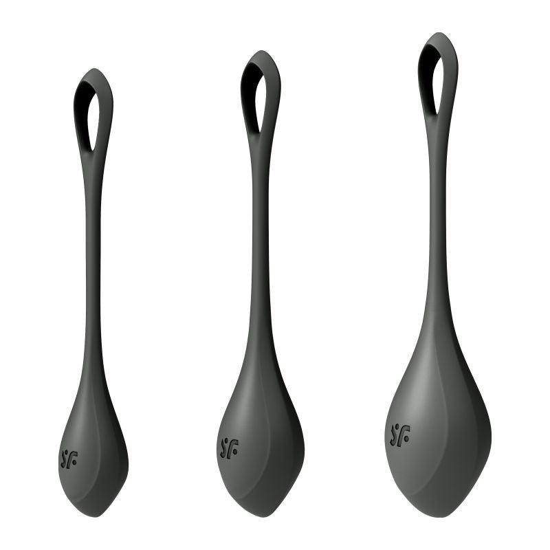 Satisfyer Yoni Power Balls 2 Black 3 Pc Set - Adult Toys