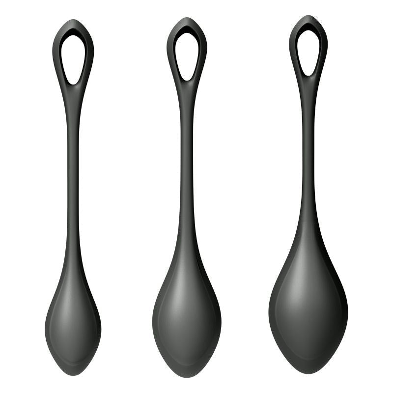 Satisfyer Yoni Power Balls 2 Black 3 Pc Set - Adult Toys