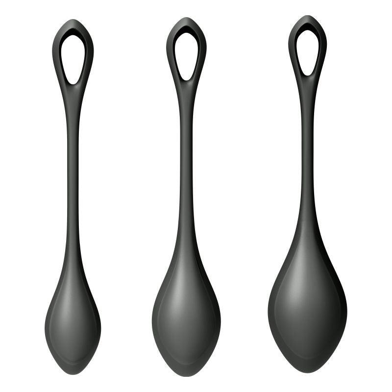 Satisfyer Yoni Power Balls 2 Black 3 Pc Set - Adult Toys