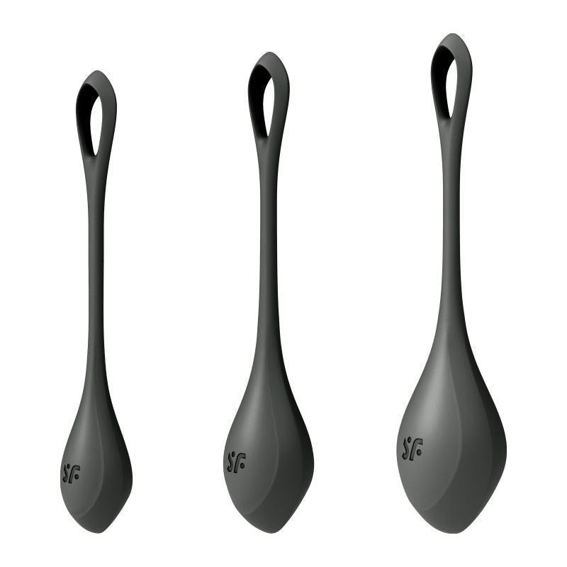 Satisfyer Yoni Power Balls 2 Black 3 Pc Set - Adult Toys