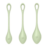 Satisfyer Yoni Power Balls 2 Green 3 Pc Set - Naughty by Nature Adult Store