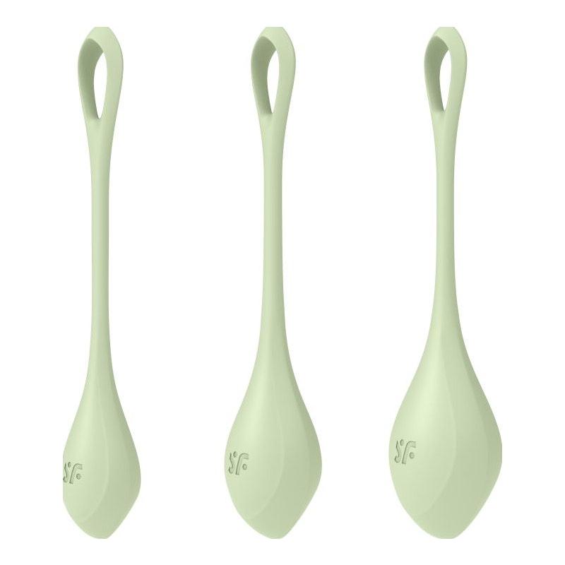 Satisfyer Yoni Power Balls 2 Green 3 Pc Set - Naughty by Nature Adult Store