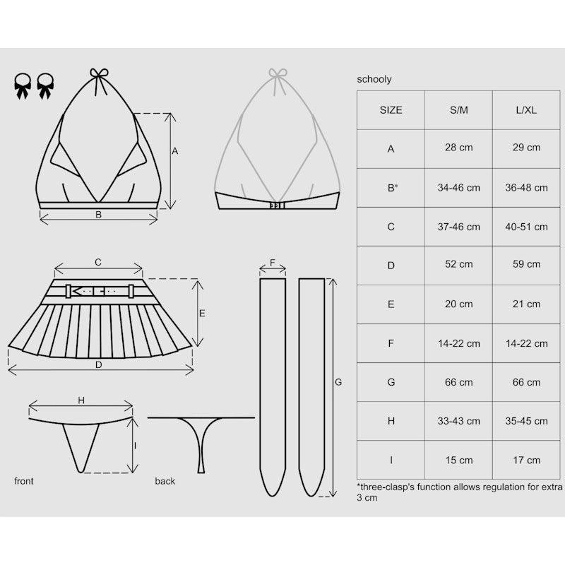 School Girl 5 Pc Costume - Lingerie