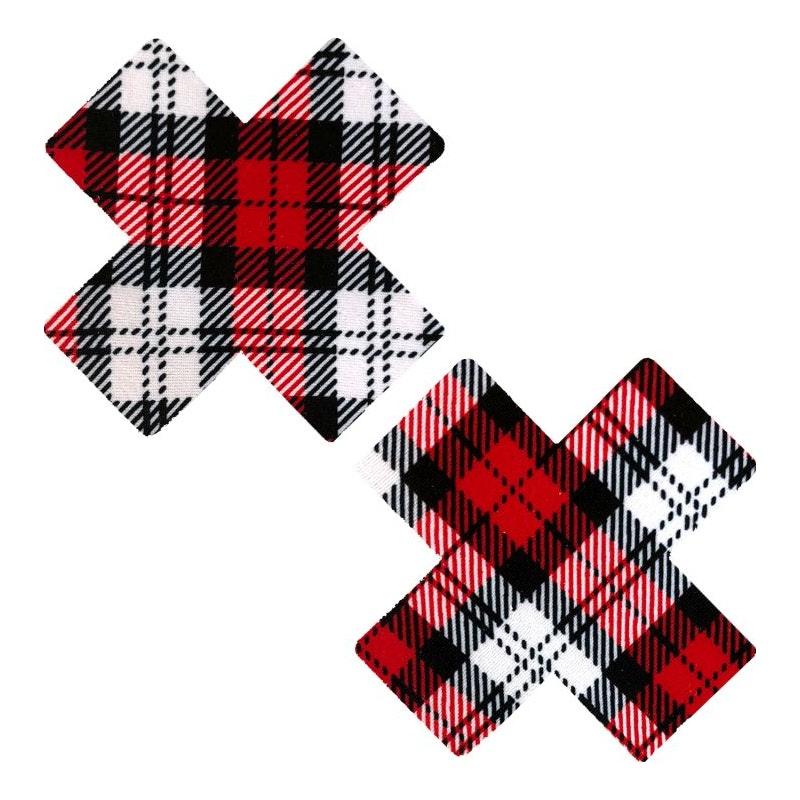 School Girl Plaid X Factor Pasties - Adult Toys