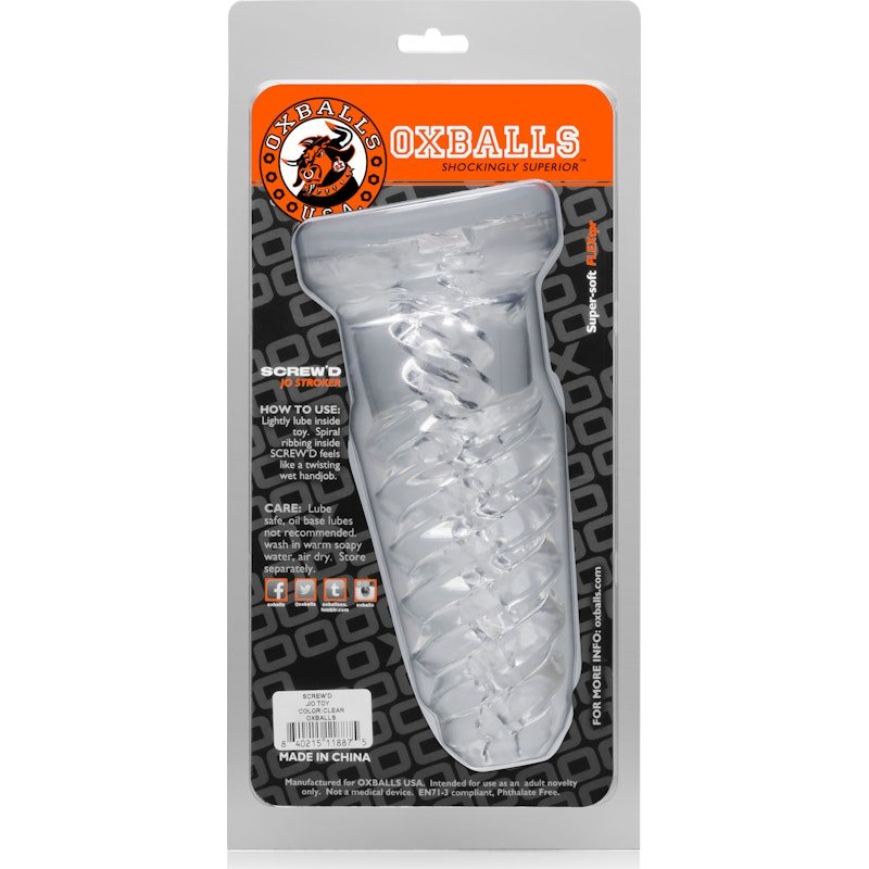 ScrewD Super Squish Corkscrew Jackoff Toy Clear - Adult Toys
