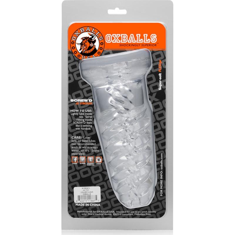 ScrewD Super Squish Corkscrew Jackoff Toy Clear - Adult Toys