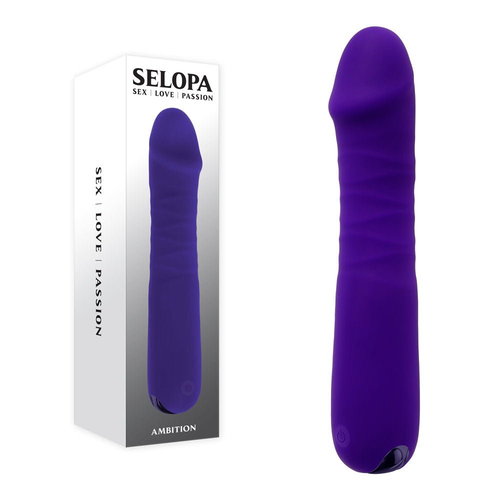 Selopa AMBITION - Purple USB Rechargeable Thrusting Vibrator - VIBRATORS