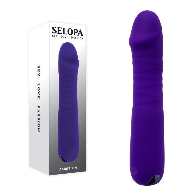 Selopa AMBITION - Purple USB Rechargeable Thrusting Vibrator - VIBRATORS