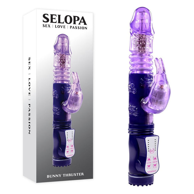 Selopa BUNNY THRUSTER - Purple 24.8 cm Thrusting Rabbit Vibrator - VIBRATORS