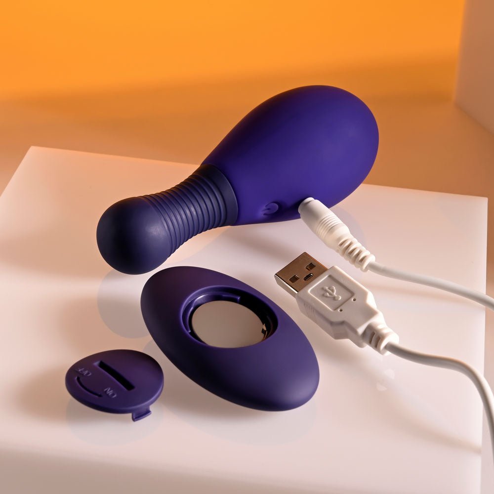 Selopa EGG ME ON - Purple 10 cm USB Rechargeable Egg with Wireless Remote - BULLETS & EGGS