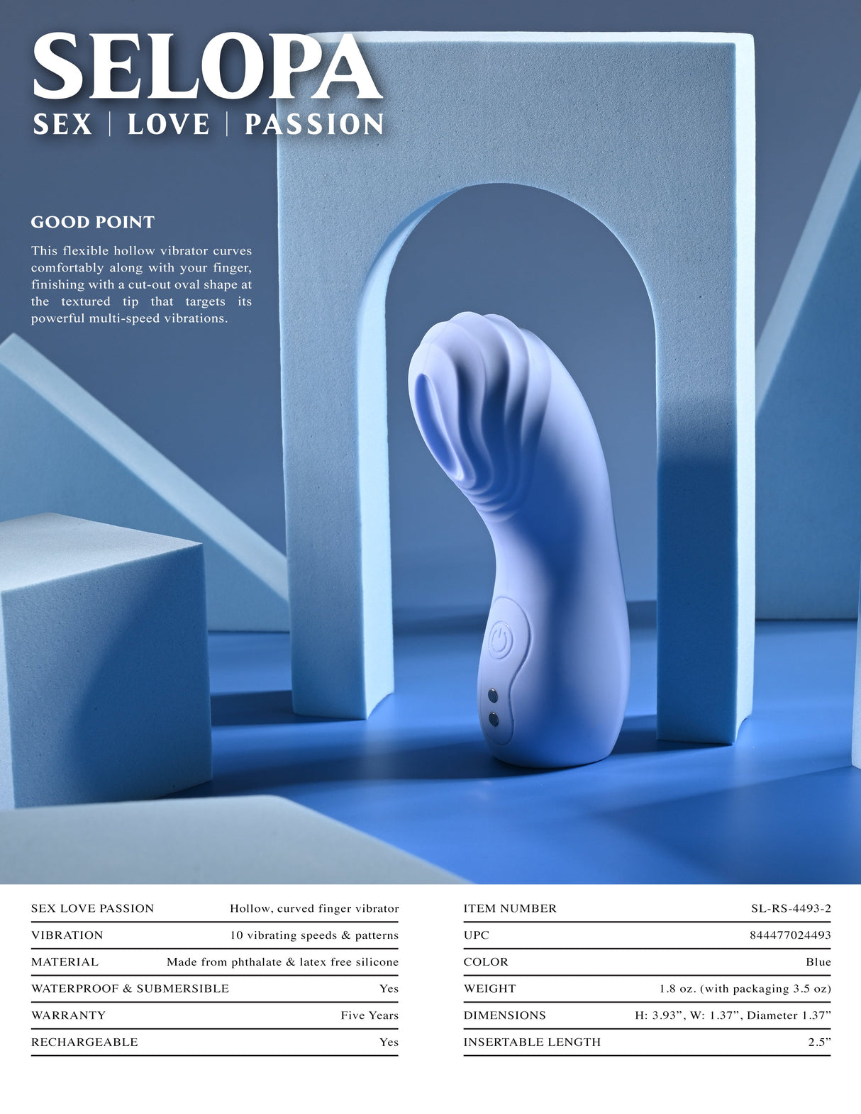 Selopa GOOD POINT - Hollow Vibrating Finger Stimulator - STIMULATORS
