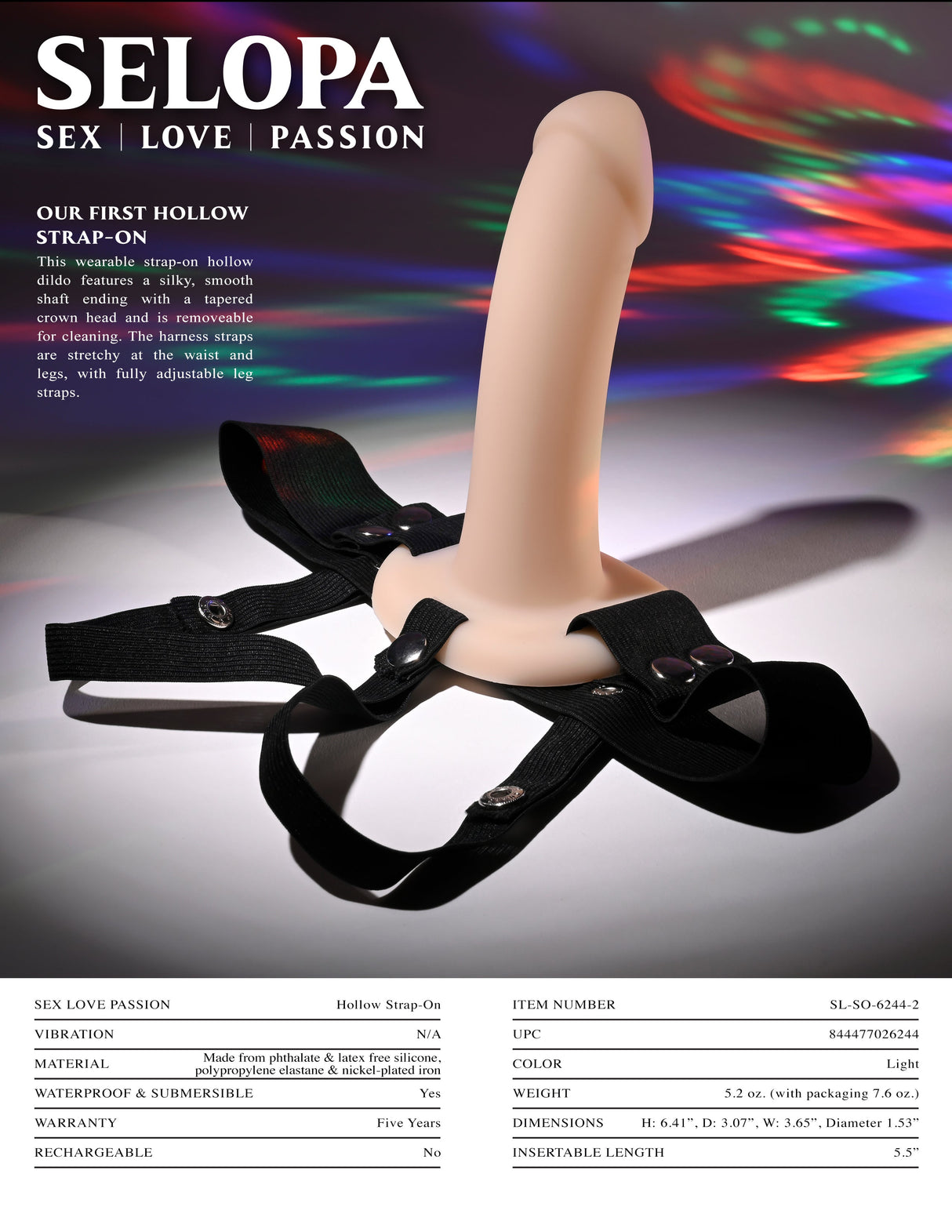Selopa OUR FIRST HOLLOW STRAP ON LIGHT - Flesh 16.3 cm - STRAP - ONS