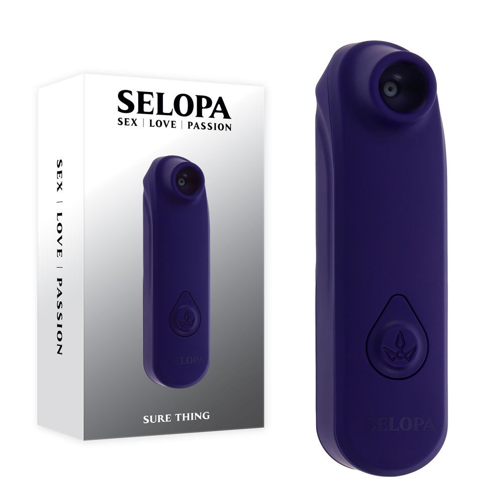 Selopa SURE THING - Black Vibrating & Sucking Stimulator - AIR PULSATION