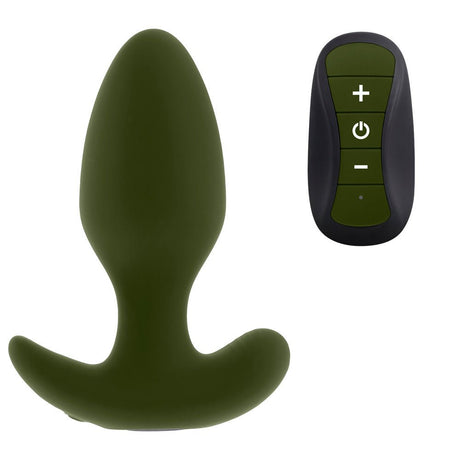 Selopa THE COLONEL - Green 10.1 cm USB Rechargeable Vibrating Butt Plug with Wireless Remote - Anal Toys