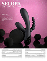 Selopa Triple Aces Black 19.7 cm Triple Stimulator Vibrator - VIBRATORS
