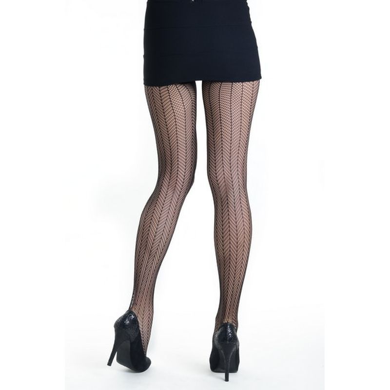Sensual Arrow Mesh Tights Black - Lingerie