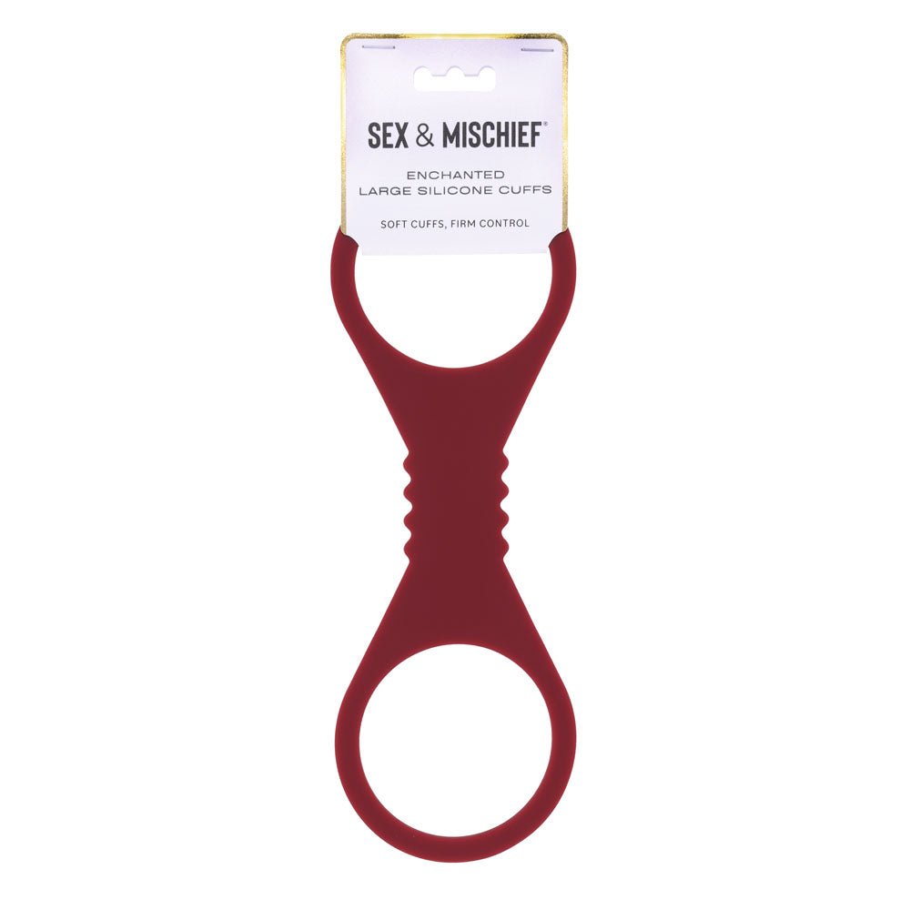 Sex And Mischief Enchanted Large Silicone Cuffs Burgundy Restraints - BONDAGE - TOYS