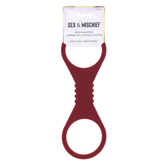 Sex And Mischief Enchanted Large Silicone Cuffs Burgundy Restraints - BONDAGE - TOYS