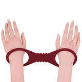 Sex And Mischief Enchanted Large Silicone Cuffs Burgundy Restraints - BONDAGE - TOYS
