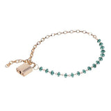 Sex and Mischief Indica Crystal Day Collar Gold Emerald Lockable Collar - BONDAGE - TOYS