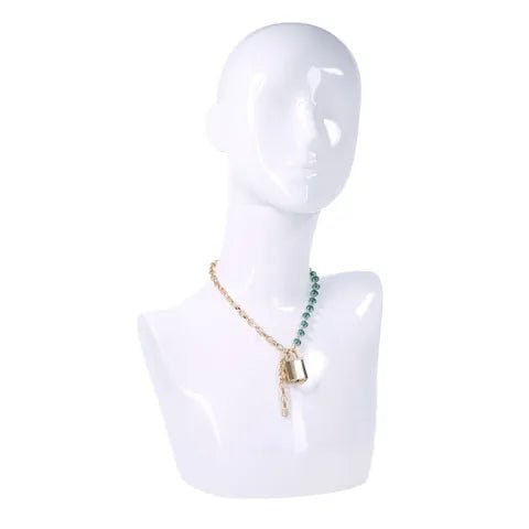 Sex and Mischief Indica Crystal Day Collar Gold Emerald Lockable Collar - BONDAGE - TOYS