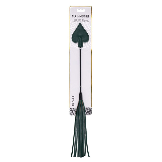 Sex and Mischief Indica Dual Impact Crop Green Crop Whip - BONDAGE - TOYS