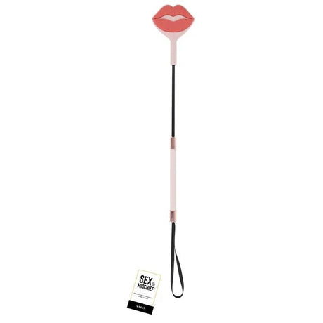 Sex And Mischief Peach Lip Kiss Crop Whip For Sensual Play - BONDAGE - TOYS