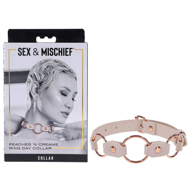 Sex And Mischief Peaches And Cream Ring Day Collar Bondage - BONDAGE - TOYS