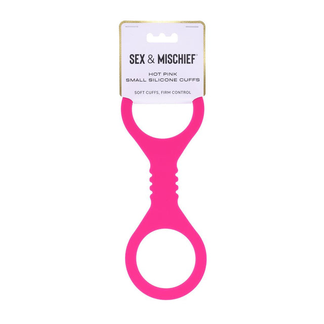 Sex and Mischief Small Hot Pink Silicone Cuffs Restraints - BONDAGE - TOYS