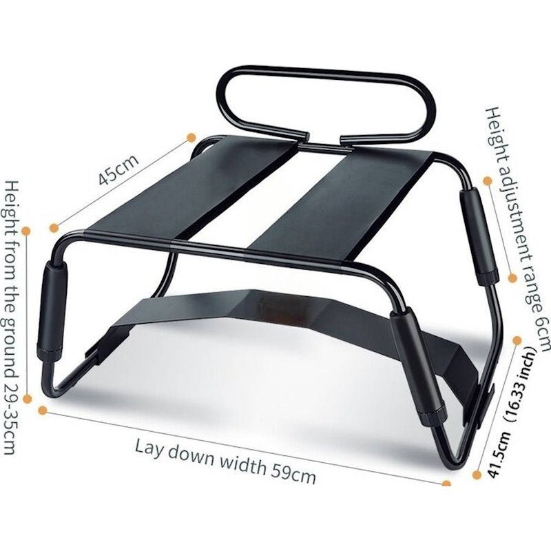 Sex Chair Adjustable Height Black w Handle and Arch Bridge - Adult Toys