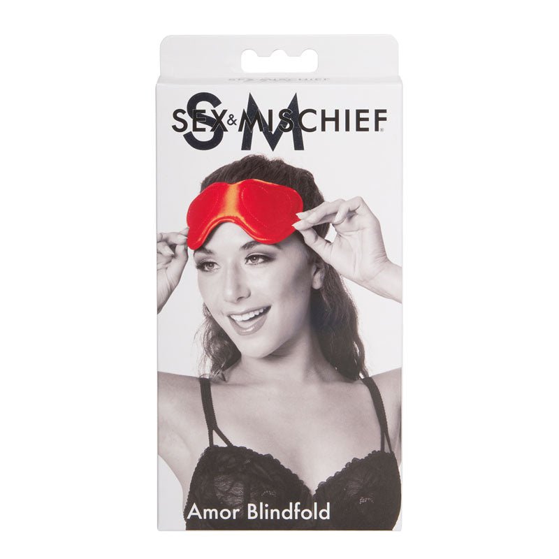 Sex & Mischief Amor Red Padded Satin Blindfold by Sportsheets - BONDAGE - TOYS