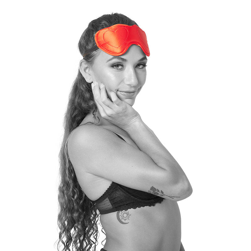 Sex & Mischief Amor Red Padded Satin Blindfold by Sportsheets - BONDAGE - TOYS
