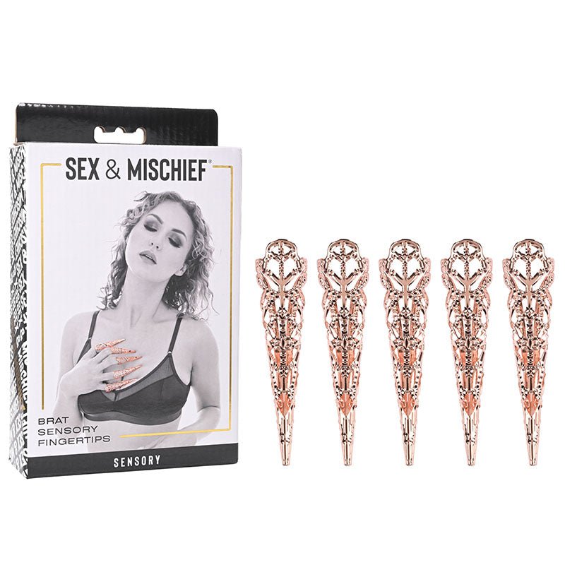 Sex & Mischief Brat Sensory Fingertips - Rose Gold - Set of 5 - BONDAGE - TOYS