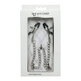 Sex & Mischief Chained Nipple Clamps | Adjustable Nickel - Free Toy - BONDAGE - TOYS