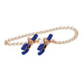 Sex & Mischief Cougar Chained Nipple Clamps - Gold - BONDAGE - TOYS