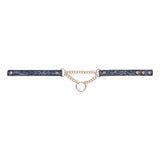 Sex & Mischief Cougar Day Collar - Navy Blue/Gold Collar - BONDAGE - TOYS