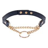 Sex & Mischief Cougar Day Collar - Navy Blue/Gold Collar - BONDAGE - TOYS